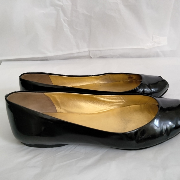 Prada classic Black Patent Leather Peep Toe Ballet Flats as 38.5 - Picture 7 of 16